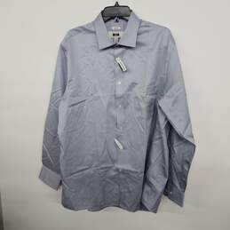 Blue Button Up Collared Shirt