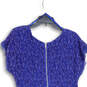NWT Womens Blue Lace Short Sleeve Round Neck Back Zip Shift Dress Size 12 image number 4
