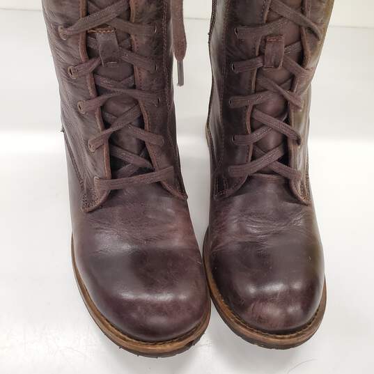 Bueno Knee High Lace Up Brown Leather Boots Women's Size 4 image number 3