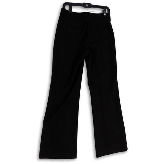 Womens Black Flat Front Slash Pockets Bootcut Leg Dress Pants Size 2 image number 2