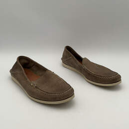 Mens Brown Leather Round Toe Slip-On Moccasin Loafers Shoes Size 11.5