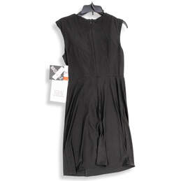 NWT Womens Black Pleated Sleeveless Back Zip Knee Length A-Line Dress Small alternative image