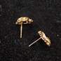 10K Yellow Gold Heart Stud Earrings With Moissanite image number 4