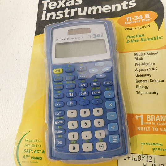 Texas Instruments TI-34 II Scientific Explorer Blue Solar Calculator Sealed image number 3