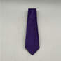 NWT Mens Purple Silk Striped Classic Adjustable Pointed Designer Neck Tie image number 1