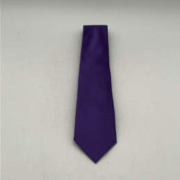 NWT Mens Purple Silk Striped Classic Adjustable Pointed Designer Neck Tie