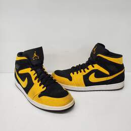 Nike Air Jordan 1 Retro Mid Reverse Yellow & Black High Top Sneakers Size 14 alternative image