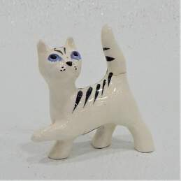 VTG Porcelain Hand Painted Kitten Figurine Lot Black White Trinket Box Shaker alternative image