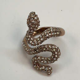 Designer Stella & Dot Gold-Tone Clear Rhinestone Snake Shape Band Ring
