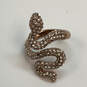 Designer Stella & Dot Gold-Tone Clear Rhinestone Snake Shape Band Ring image number 1