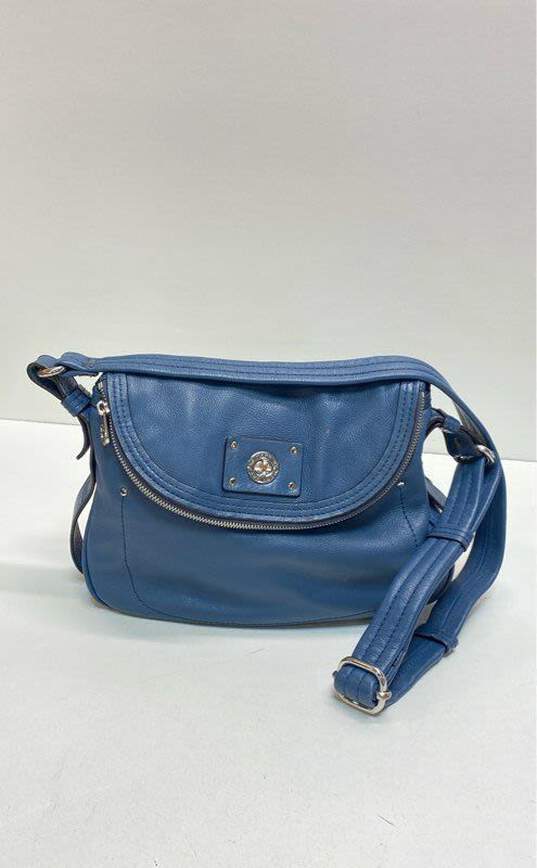 Marc Jacobs Leather Turnlock Shoulder Bag Blue image number 1
