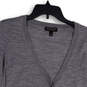 Womens Gray Heather Long Sleeve Button Front Cardigan Sweater Size Small image number 3
