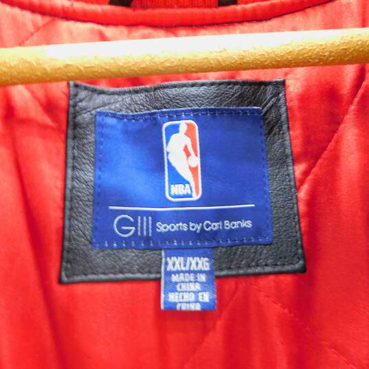 Vintage GIII Carl Banks Chicago Bulls Leather Jacket Men's Size XXL image number 4