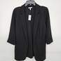 Black 3/4 Cuffed Sleeve Open Front Blazer image number 1