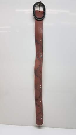 Hand Painted Genuine Leather Cognac Small Belt - 35" waist alternative image