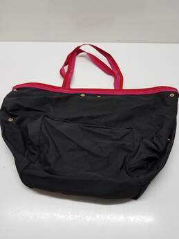 Kate Spade Black Nylon Travel Tote Bag Pink Stripe alternative image