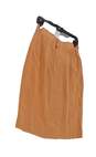 Womens Brown Elastic Waist Button Front Mini Skirt Size 12 image number 3