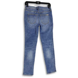Womens Blue Denim Medium Wash 5-Pocket Design Straight Leg Jeans Size 00 alternative image