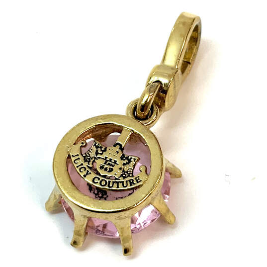 Designer Juicy Couture Gold-Tone Pink Rhinestone Lucky Dangle Charm image number 4
