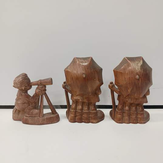 Vintage Trio of Wooden Figurines image number 2