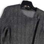Womens Gray Chevron Fleece Pockets Asymmetrical Full-Zip Overcoat Size S image number 3