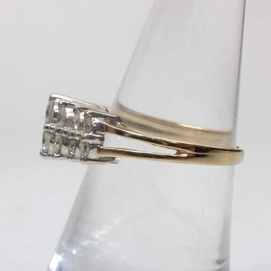14K Yellow & White Gold Diamond Accent Ring Size 6.75 - 3.6g image number 2