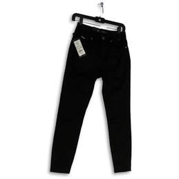 NWT Womens Black Denim Dark Wash Pockets Skinny Leg Jeans Size W26 L27