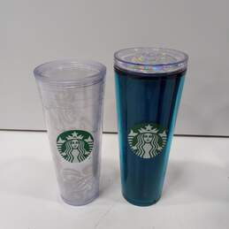 6pc Set of Assorted Plastic Starbucks Tumblers alternative image