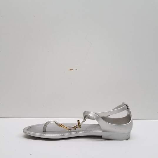 Ralph Lauren Jelly Rubber T Strap Sandals Silver 7 image number 2