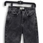 Womens Gray Denim Medium Wash Raw Hem Rockstar Bootcut Leg Jeans Size 24 image number 3