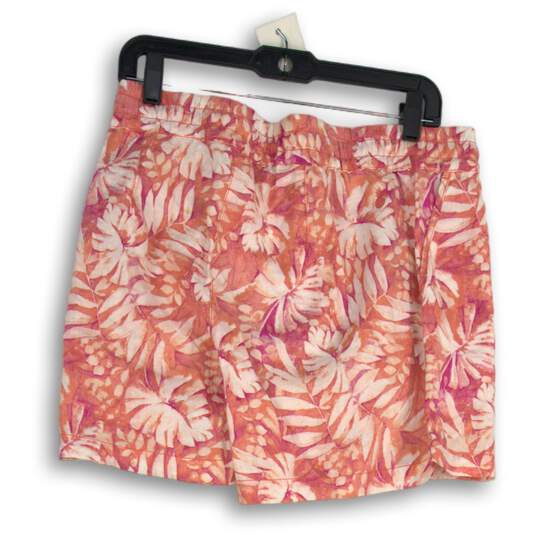 NWT Tommy Bahama Womens Pink Floral Elastic Drawstring Waist Mom Shorts Size M image number 2