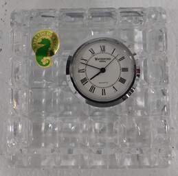 Waterford Crystal Small Square Clock w/ Original Padded Box