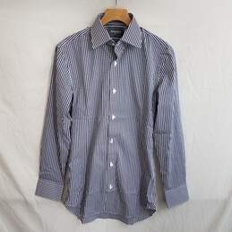 Bonobos Men's Blue Plaid Cotton Slim Fit Button Up Shirt Size 14.5/32