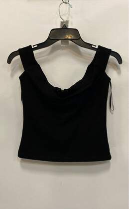 S/W/F Womens Black Sleeveless Full-Zip Cropped Blouse Top Size Small alternative image