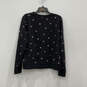 Womens Black Polka Dots Long Sleeve Crew Neck Pullover Sweatshirt Size L image number 2