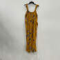 NWT Womens Yellow Floral V-Neck Straight Leg One-Piece Jumpsuit Size 1X image number 2