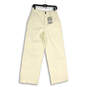 NWT Womens White Flat Front Slash Pocket Straight Leg Cropped Pants Size 8 image number 1