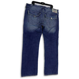 Mens Blue Denim Medium Wash Pockets Stretch Straight Leg Jeans Size 42 alternative image