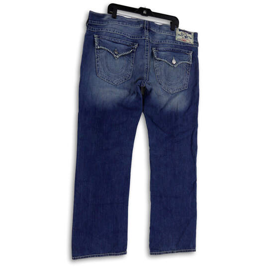 Mens Blue Denim Medium Wash Pockets Stretch Straight Leg Jeans Size 42 image number 2