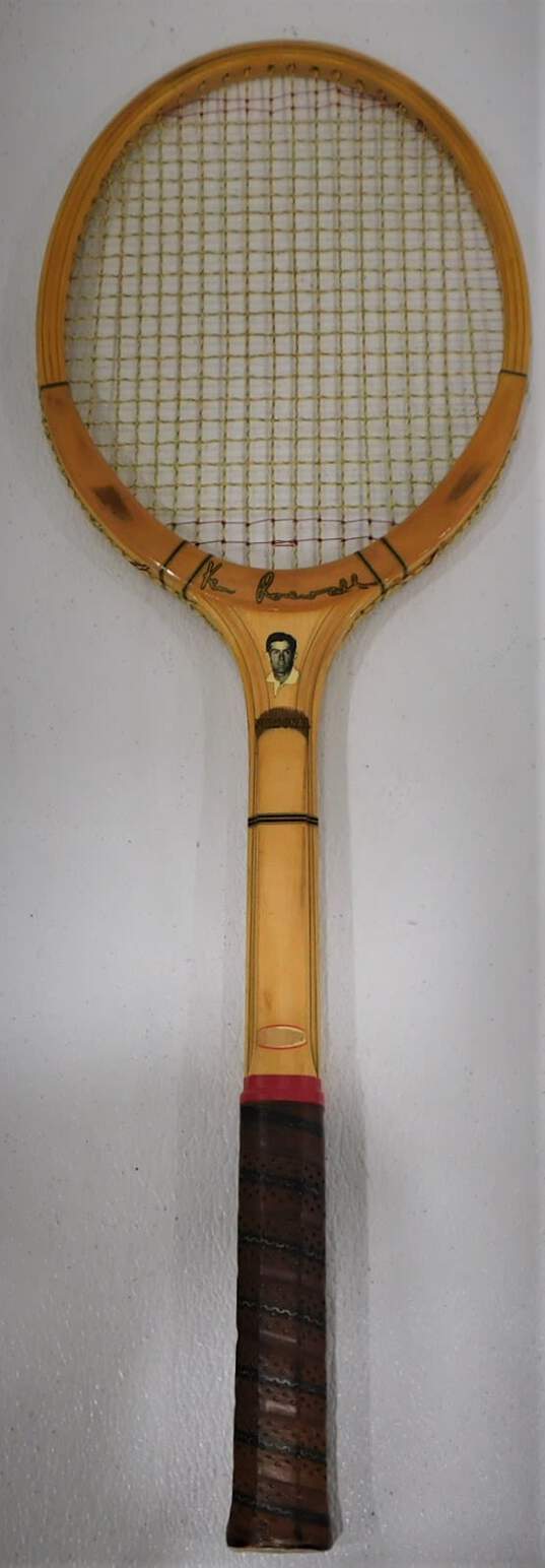 Vintage Slazenger Ken Rosewall Signature Wooden Tennis Racquet w/ Wood Press image number 2