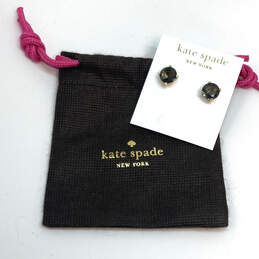 Designer Kate Spade Gold-Tone Black Rise And Shine Stud Earrings w/ Dustbag