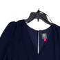 NWT Womens Blue V-Neck Long Sleeve Back Zip Shift Dress Size 8 image number 3