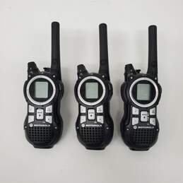 Lot of 3 Motorola Talkabout 2-Way Radios MR350R 22 Channel 35 Mile Range FRS/GMRS w Charger / Untested