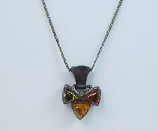 Artisan Sterling Silver Amber Jewelry 15.0g image number 2