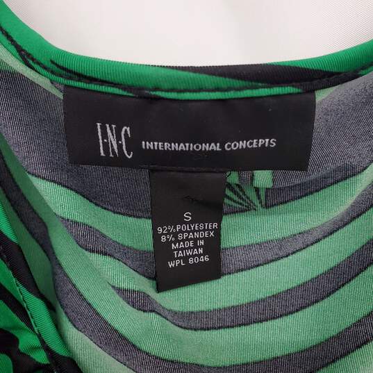 I.N.C. Green & Black Patterned Pullover Dress WM Size S image number 3