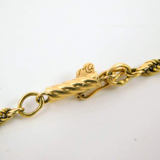 14K Yellow Gold Rope Chain Necklace for Repair 10.3g image number 3