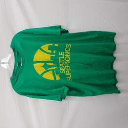 Vintage Seattle Super Sonic's Graphic T-Shirt Green & Yellow Size XXL