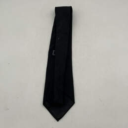 Mens Black Pinstripe Keeper Loop Adjustable Classic Pointed Necktie alternative image