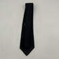 Mens Black Pinstripe Keeper Loop Adjustable Classic Pointed Necktie image number 2