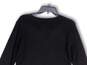 NWT Womens Black Embellished Long Sleeve Side Slit Tunic Sweater Size M image number 4